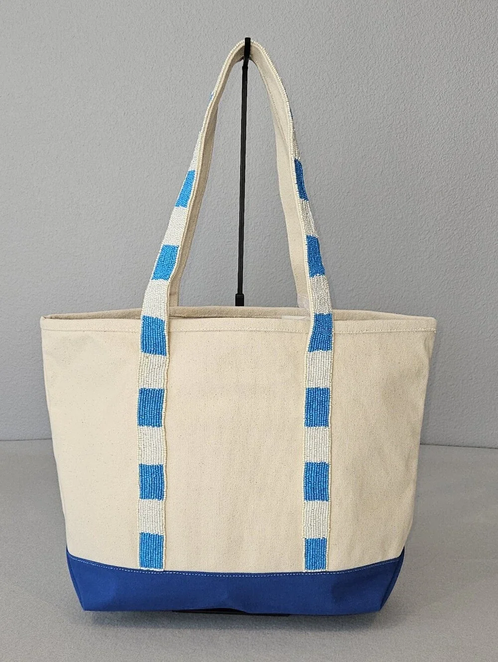 NWT Handcrafted in India Beaded Lobster Canvas Tote –Viral Coastal Statement Bag